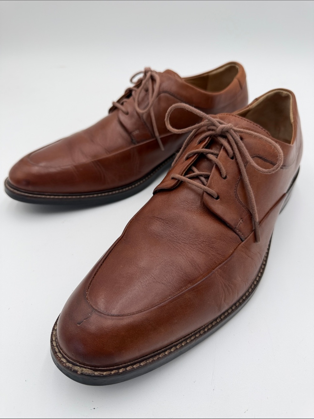 COLE HAAN sz9.5 Men's Brown Leather Oxford Dress Shoes